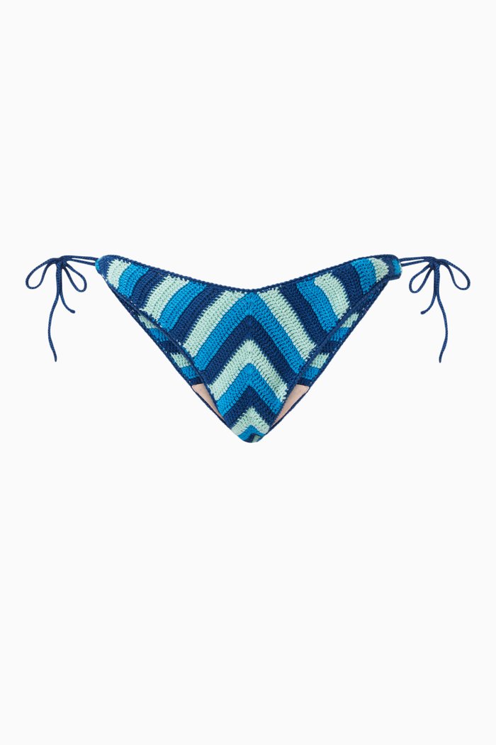 

The Azalea Bikini Briefs in Crochet-knit, Blue
