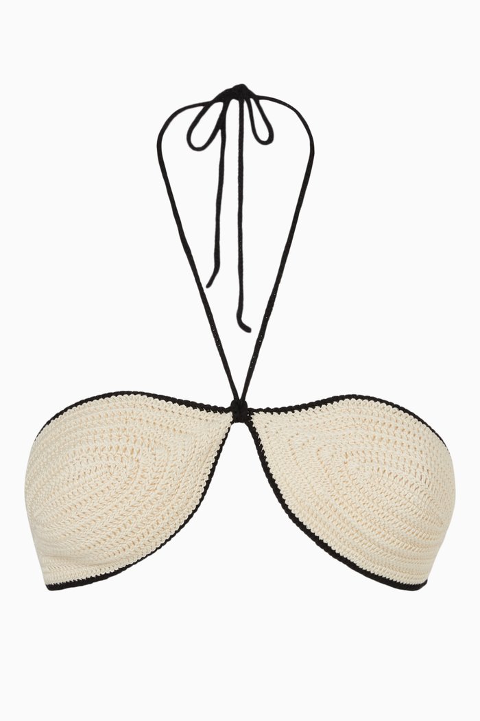 

The Azalea Bikini Top in Crochet-knit, White