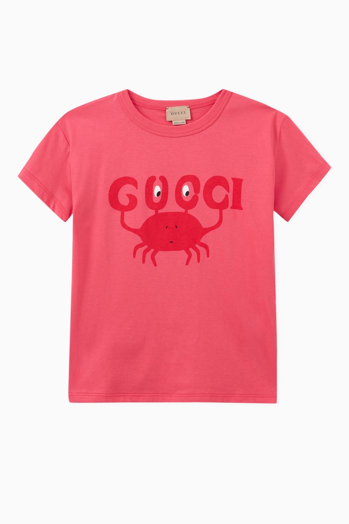 

Crab Logo Print T-shirt in Cotton Jersey, Pink