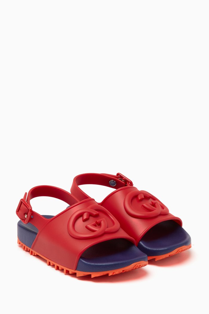 

Miami Interlocking Sandals in Rubber, Red