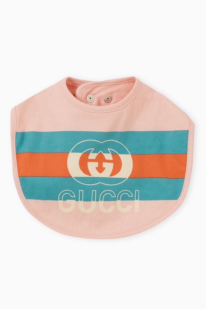 

Logo Bib in Cotton, Pink
