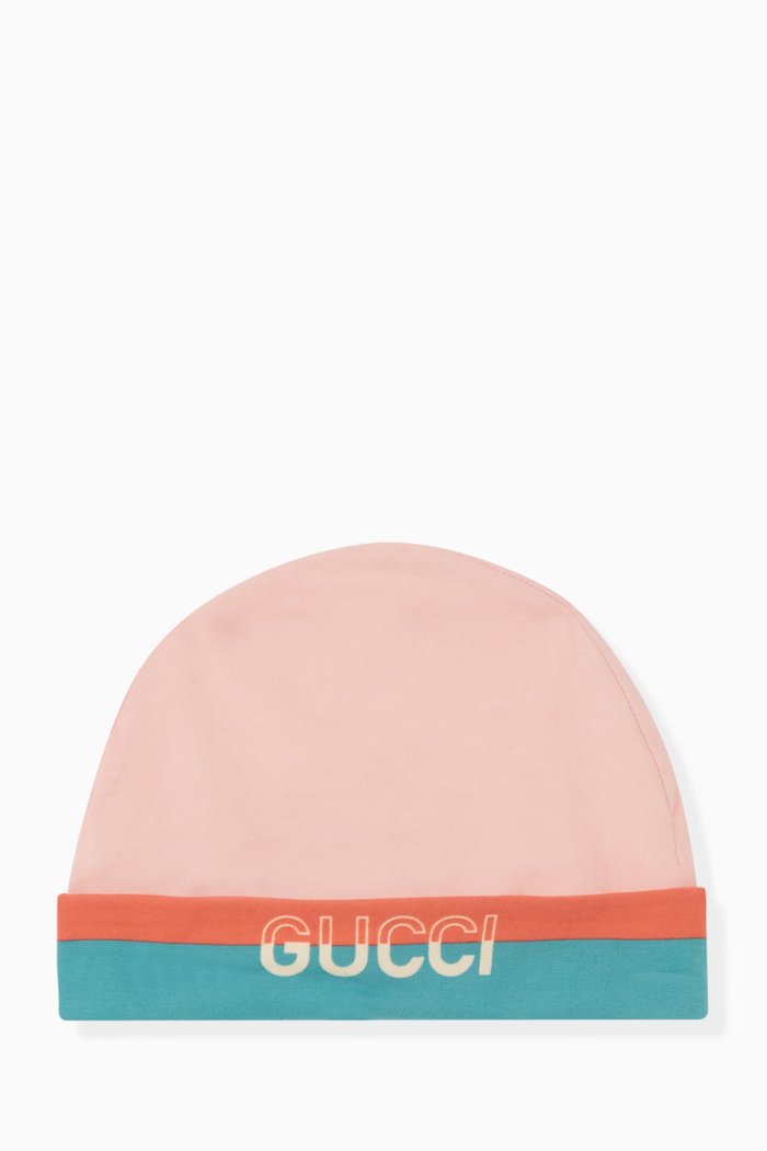 

Logo Beanie in Cotton, Pink