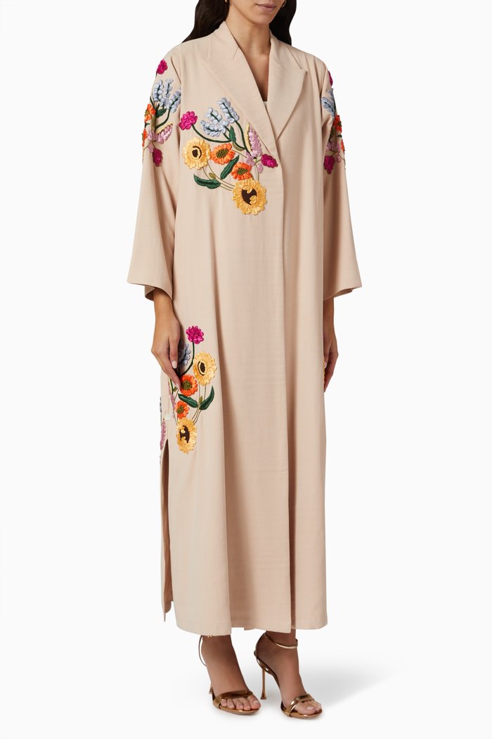 

Floral Abaya, Neutral