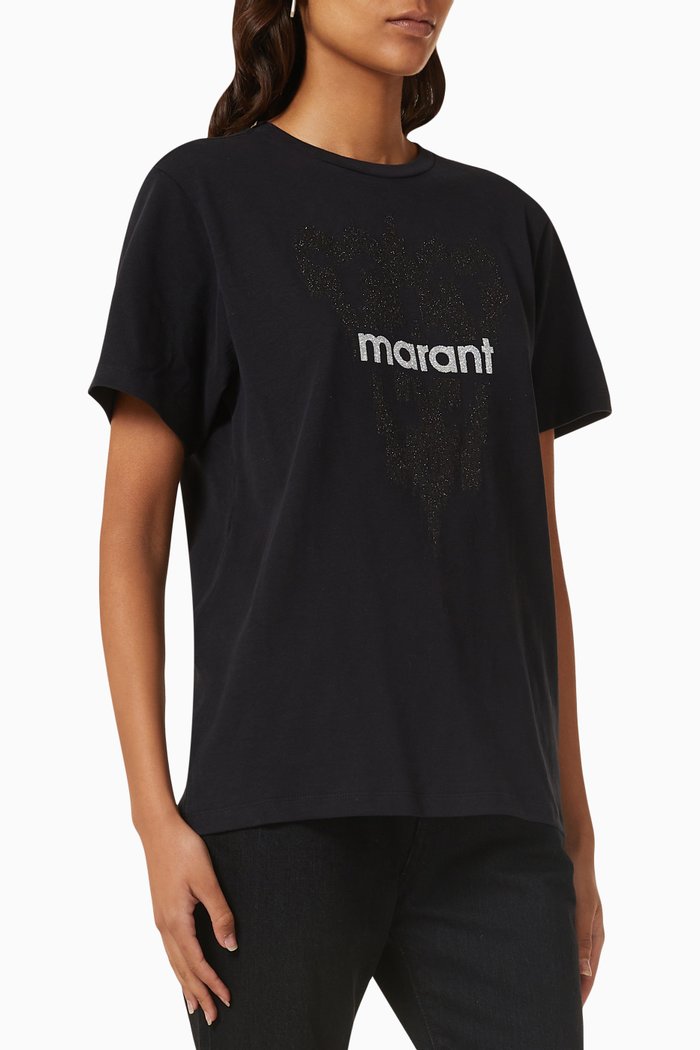 

Zewel Printed T-shirt in Cotton-jersey, Black
