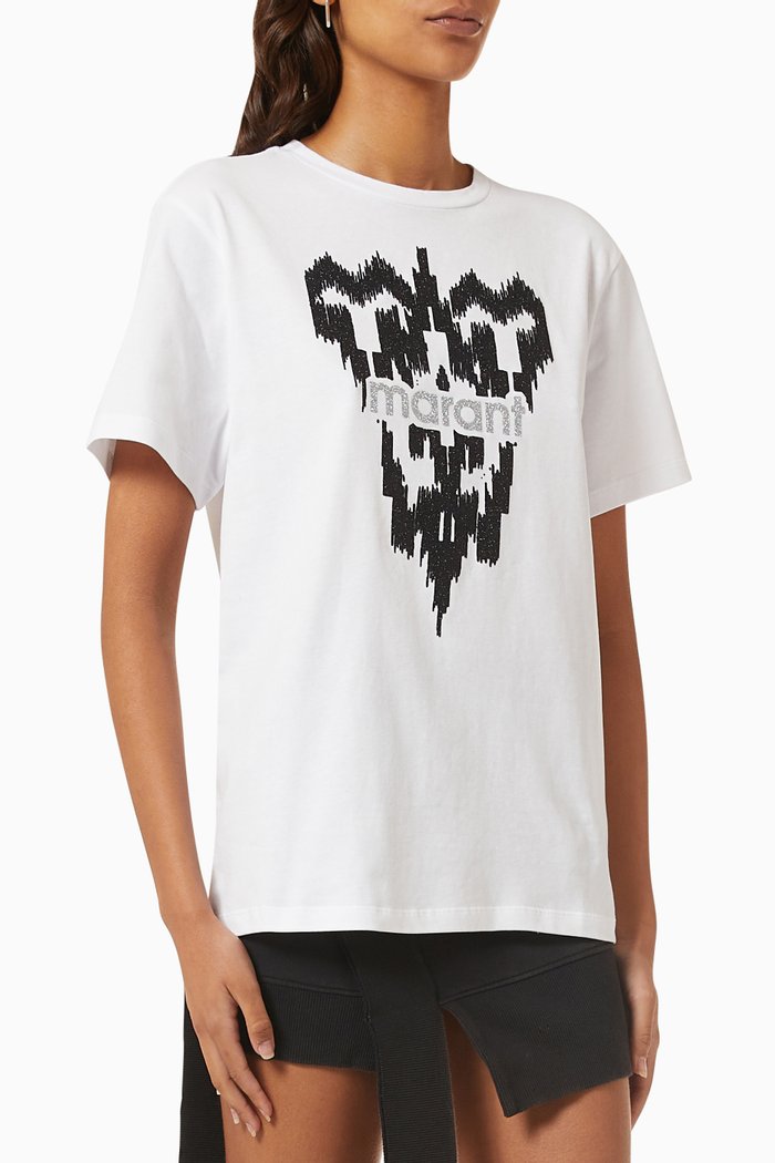 

Zewel Printed T-shirt in Cotton-jersey, White