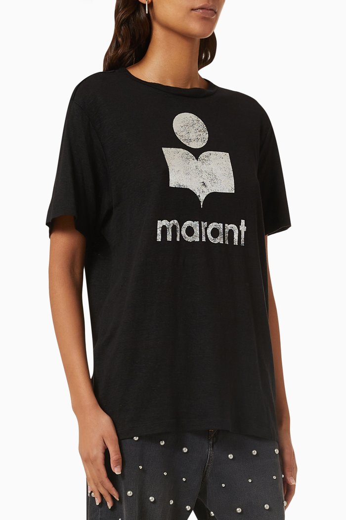 

Zewel Logo-print T-shirt in Linen, Black