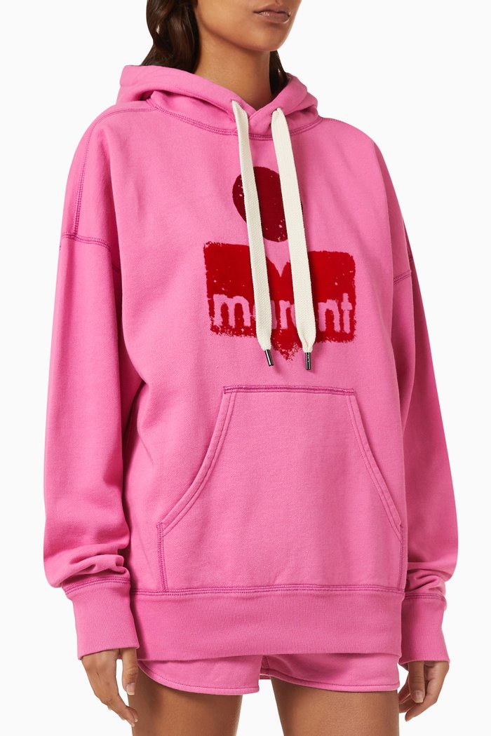 

Mansel Oversized Logo Hoodie in Cotton-blend, Pink