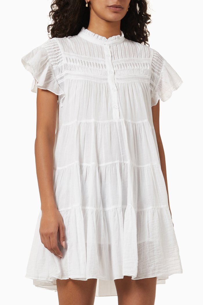 

Lanikaye Mini Dress in Cotton Voile, White