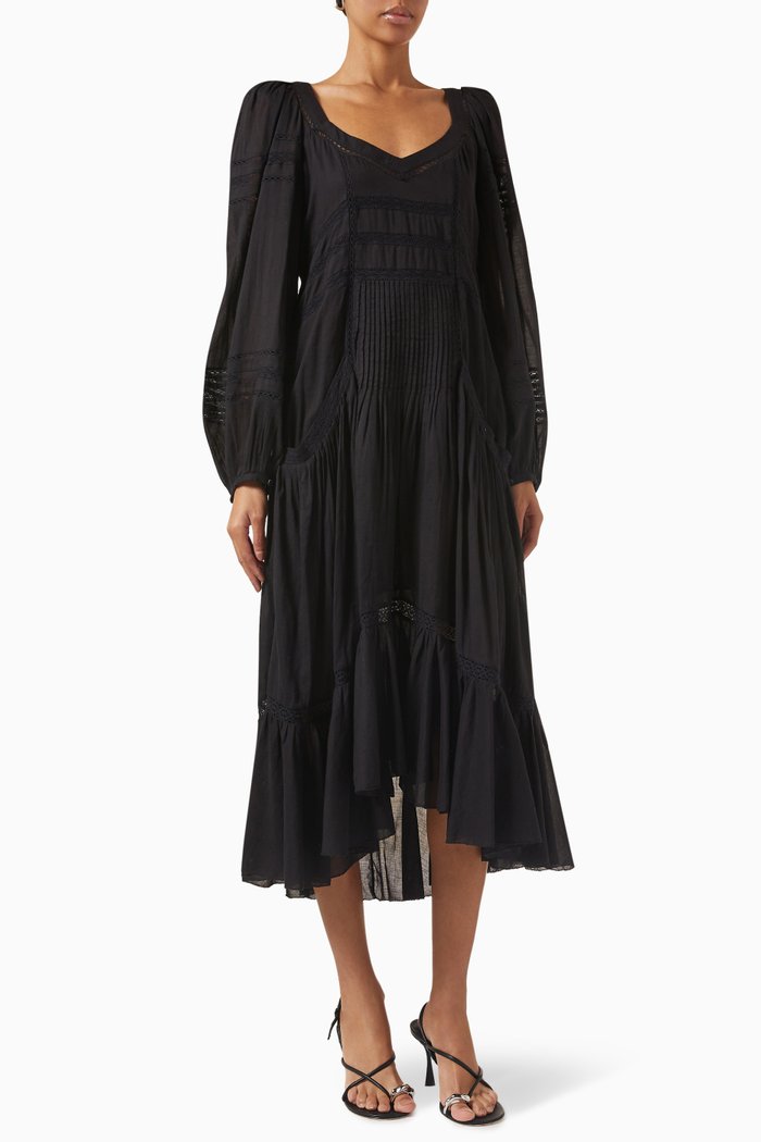 

Melia Midi Dress in Cotton Blend, Black