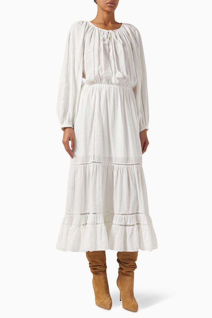 

Latifa Midi Dress in Cotton Blend, White