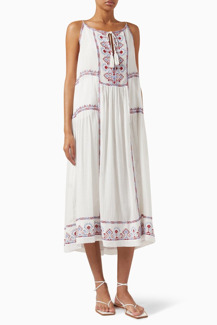 

Pamela Midi Dress in Cotton Blend, White