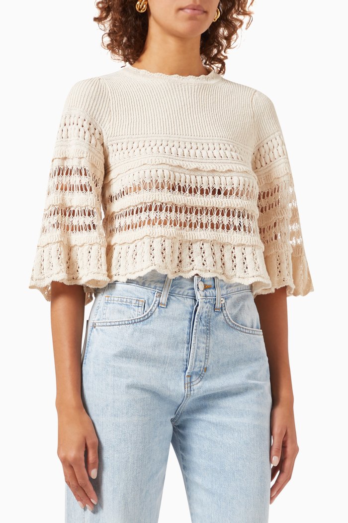 

Frizy Top in Cotton, White