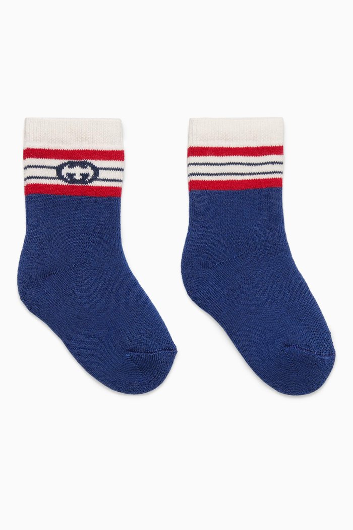 Logo Socks in Cotton-blend, Blue