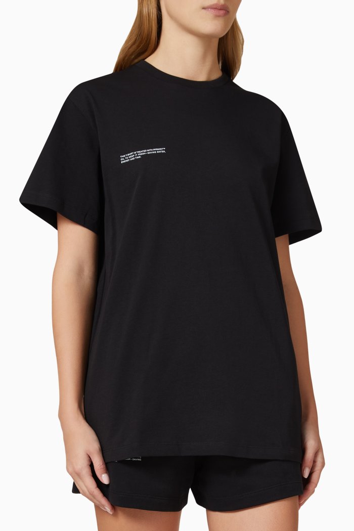 

5 Logo Printed T-shirt in Organic Cotton, Black
