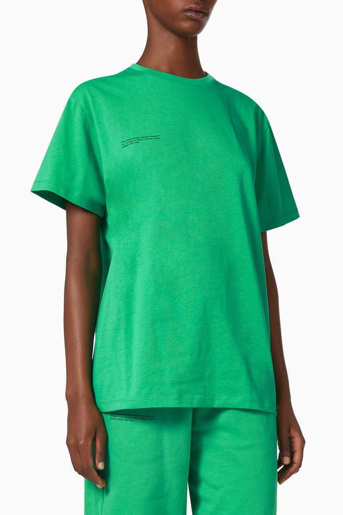 

5 Logo Printed T-shirt in Organic Cotton, Green