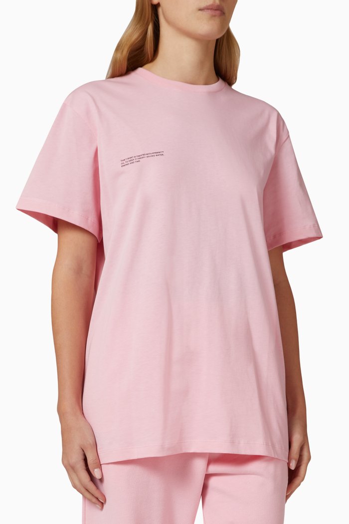 

5 Logo Printed T-shirt in Organic Cotton, Pink