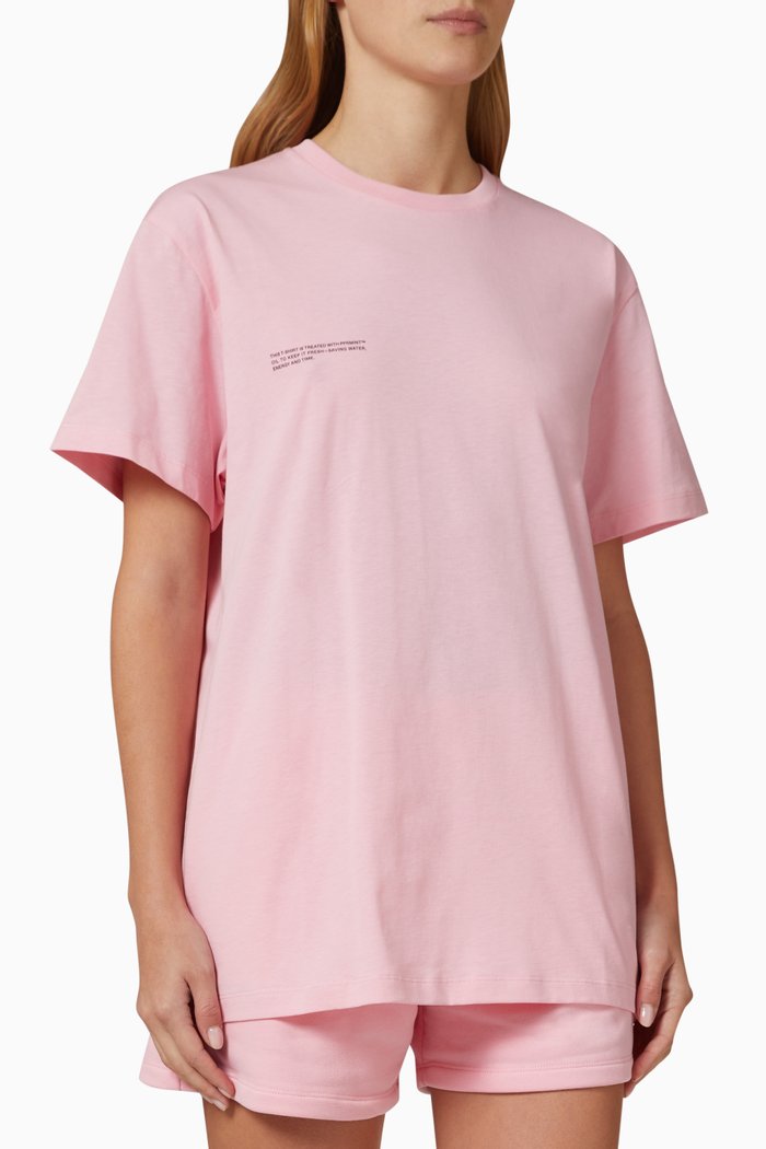 

Logo Print T-shirt in Organic Cotton, Pink