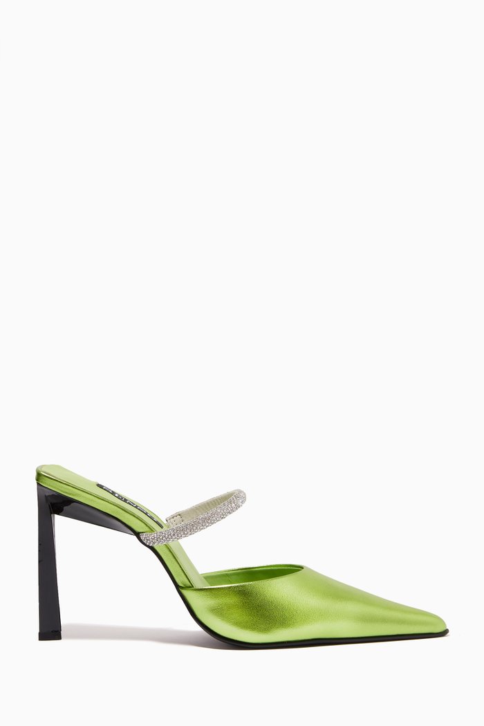 

Odessy 105 Mules in Metallic-leather, Green