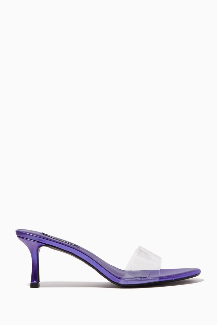 

Gianna 75 Mules in PVC & Metallic-leather, Purple