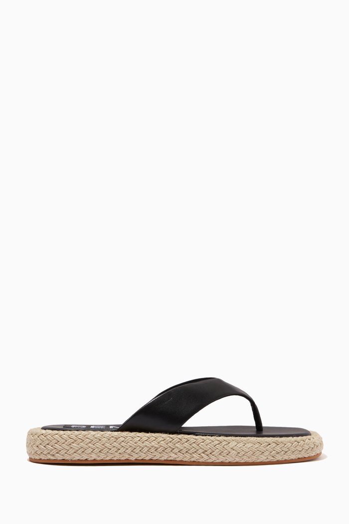 

Bianca Espadrille Sandals in Leather, Black
