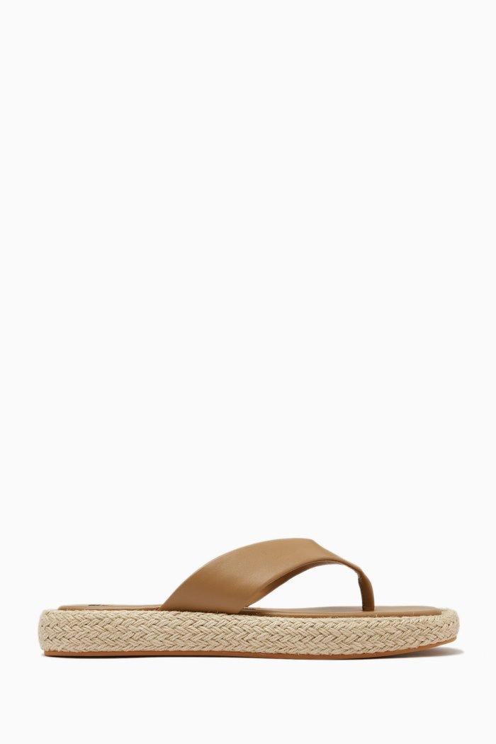 

Bianca Espadrille Sandals in Leather, Brown
