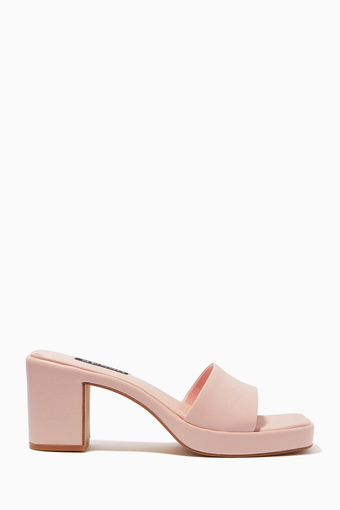 

Stevie II 85 Mule Sandals in Leather, Pink