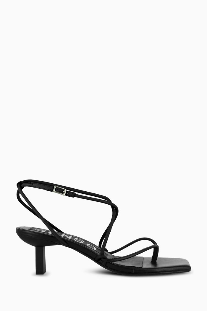 

Wella 60 Ankle-strap Sandals in Leather, Black