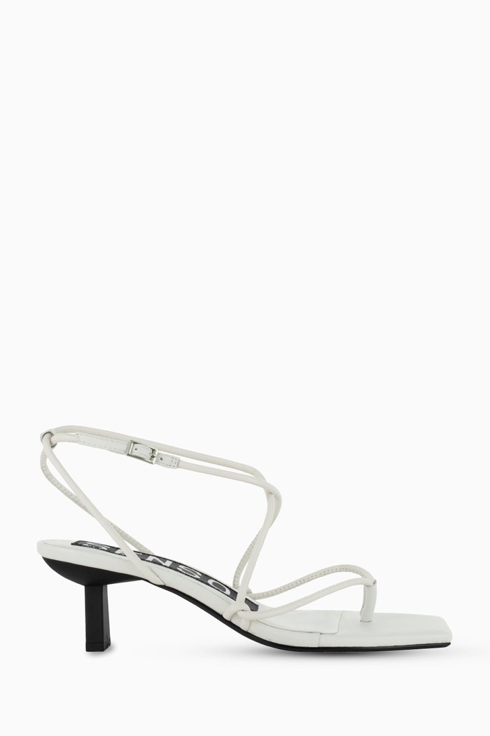 

Wella 60 Ankle-strap Sandals in Leather, White