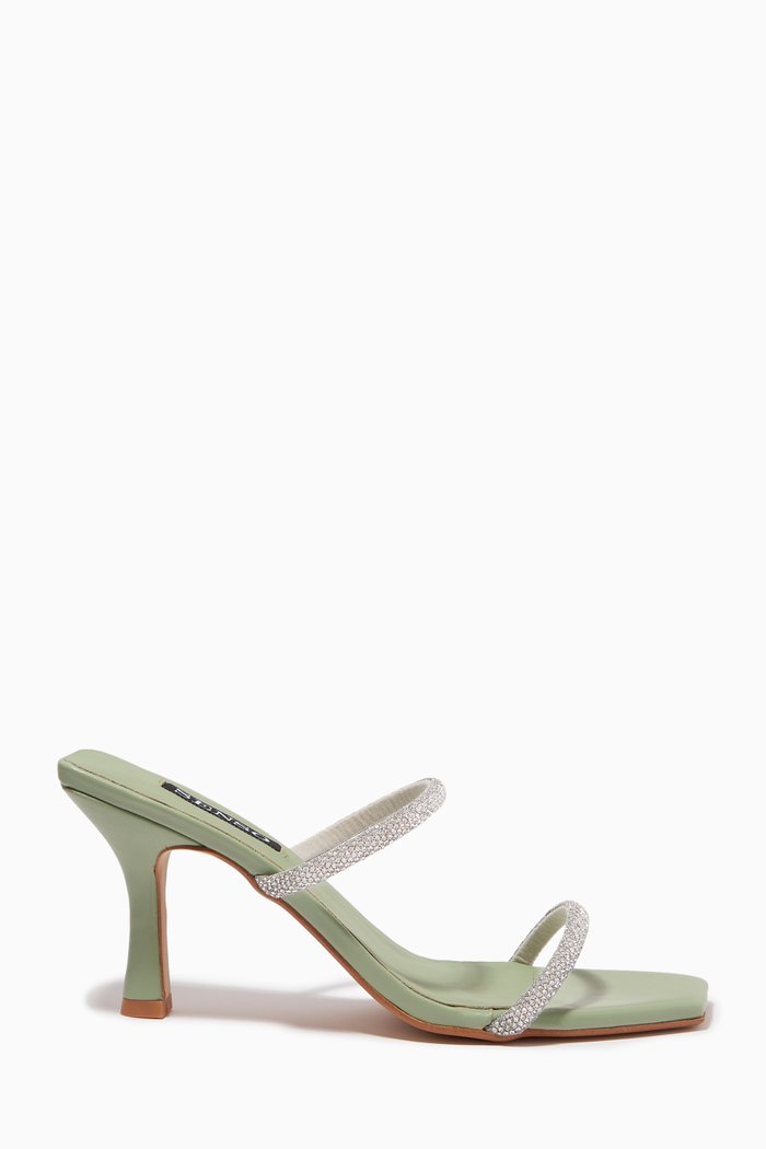 

Umber I 95 Crystal-embellished Sandals in Leather, Green