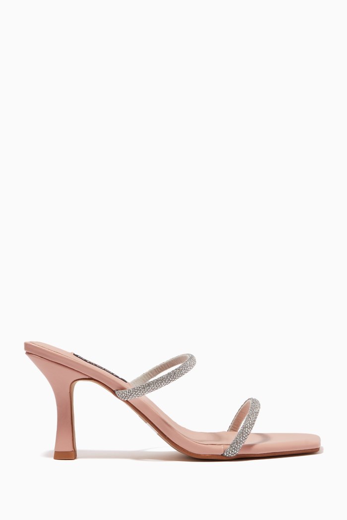 Umber II 95 Crystal-embellished Sandals in Leather, Pink