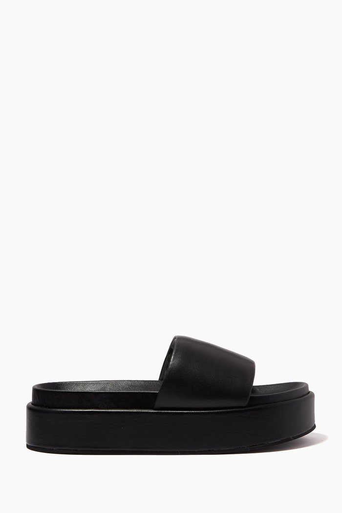 

Wylde Platform Sandals in Leather, Black