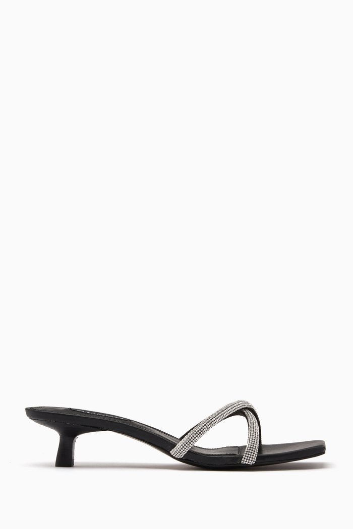 

Tatiana 50 Crystal Mules, Black