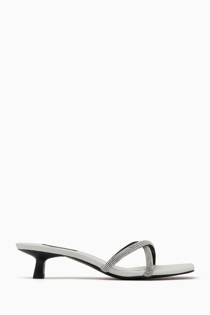 

Tatiana 50 Crystal Mules, White
