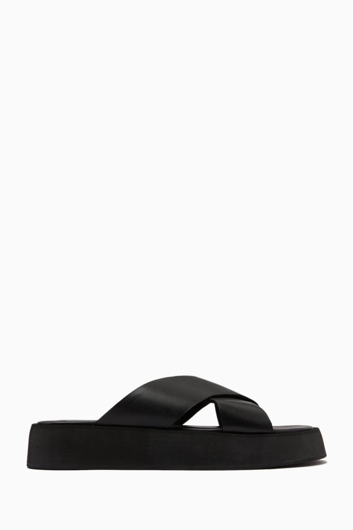 

Pippi Slides in Leather, Black