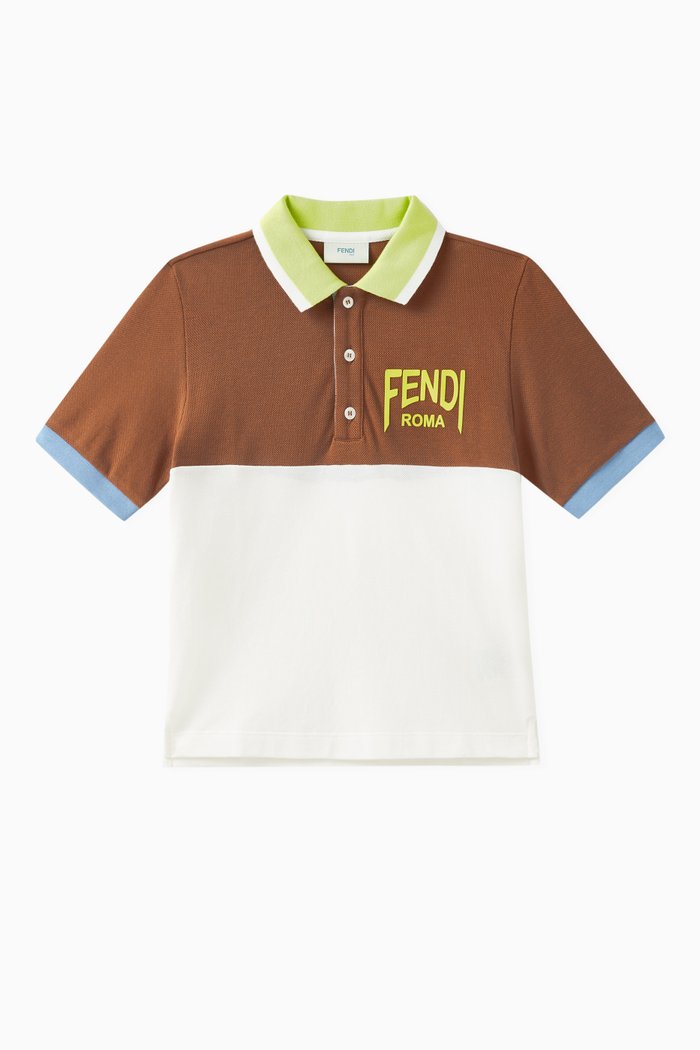 

Colour-block Logo Polo in Cotton, White