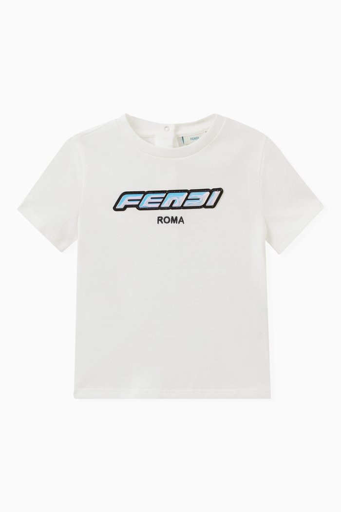 Logo Print T-shirt in Cotton, White
