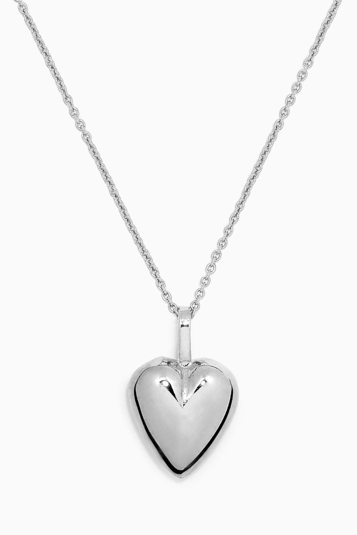 

Heart Pendant Necklace in Metal, Silver
