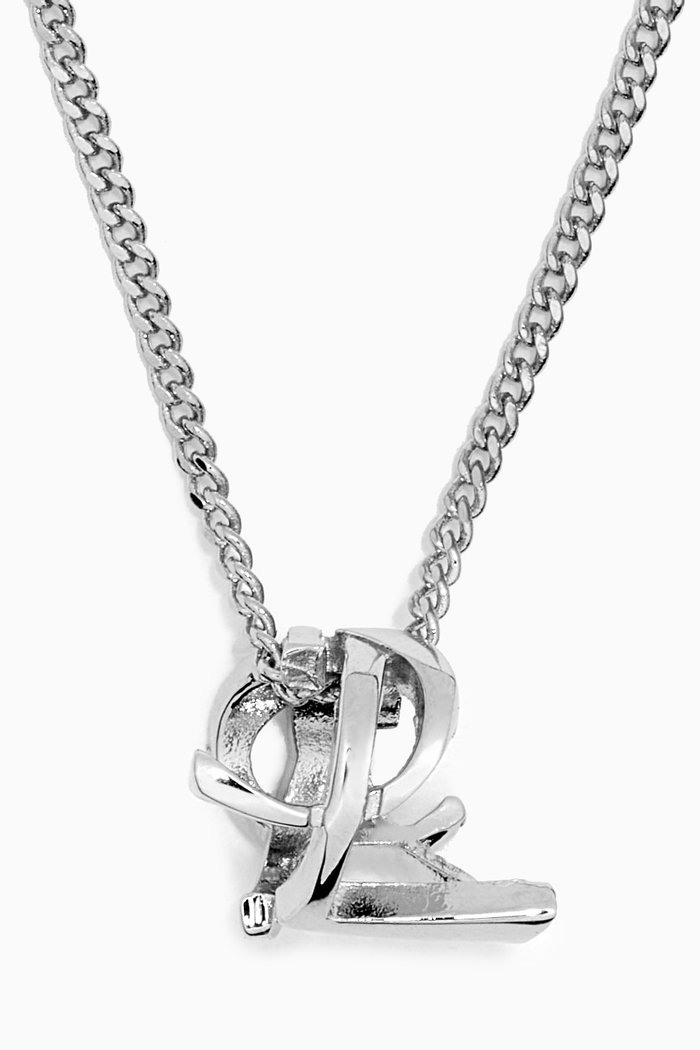 

Monogram Twist Pendant Necklace in Metal, Silver