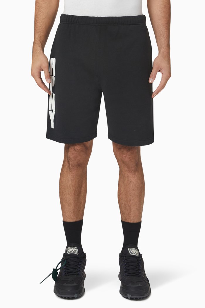 

Logo Print Sweatshorts in Cotton, Black