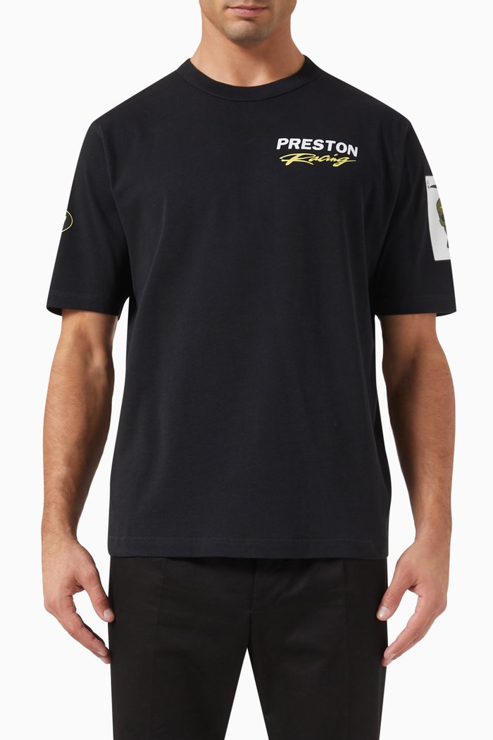 

Racing Logo-print T-shirt in Organic Cotton-blend, Black