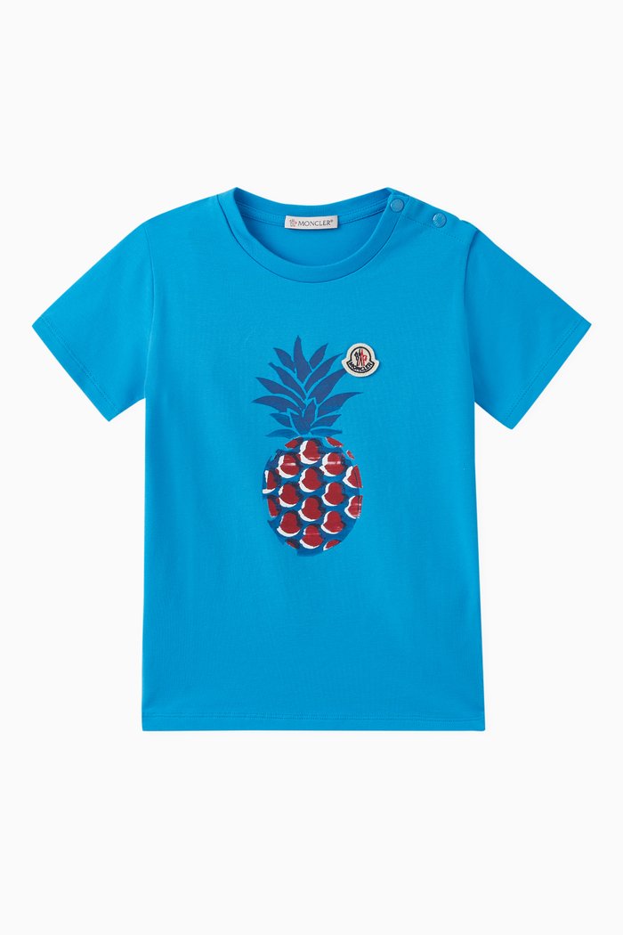 

Logo Graphic Print T-Shirt in Cotton, Blue