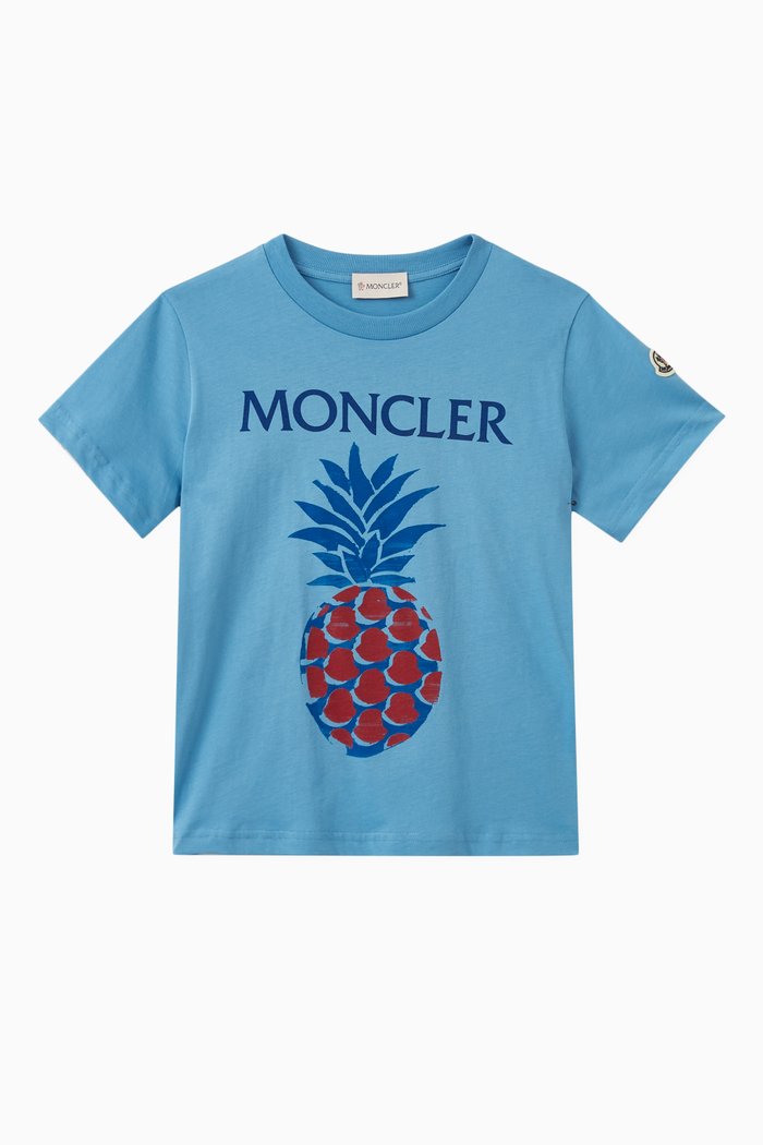 Pineapple Print T-shirt in Cotton, Blue