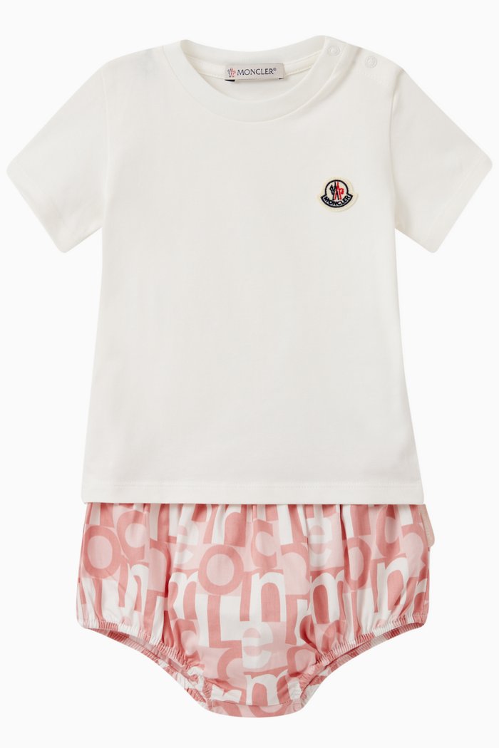 

Logo T-shirt & Shorts Set in Cotton, White