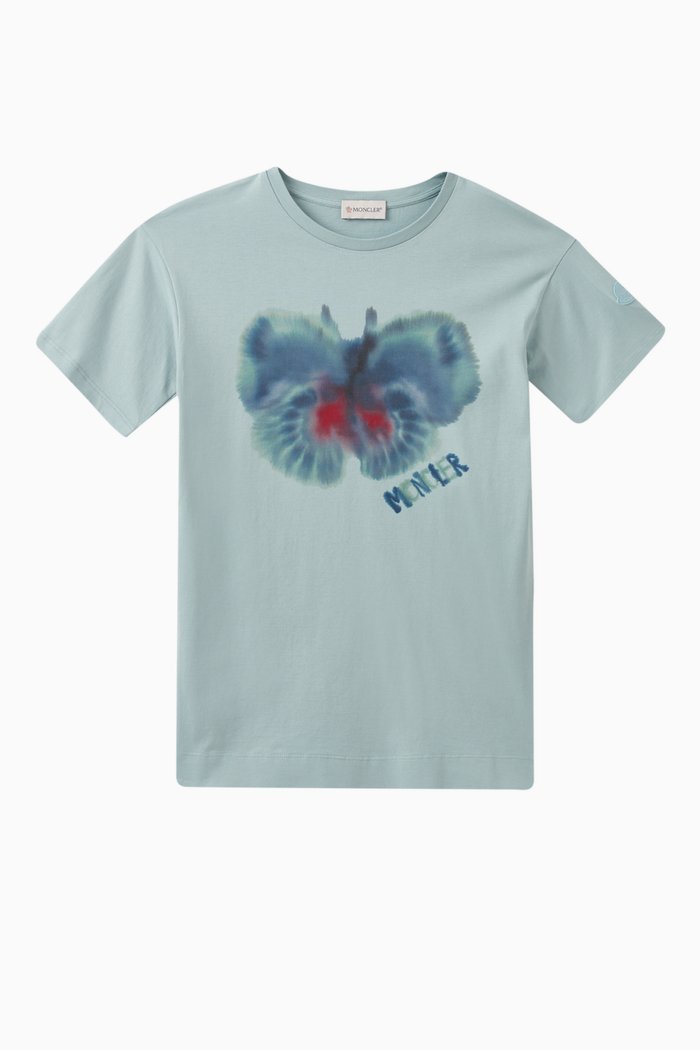 

Graphic Logo Print T-Shirt in Cotton, Blue