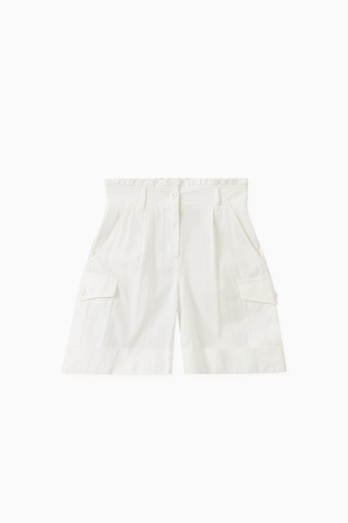 

Tonal Logo Shorts in Cotton, White