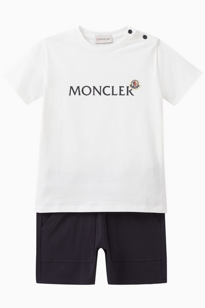 

Logo T-Shirt & Shorts Set in Cotton, Neutral
