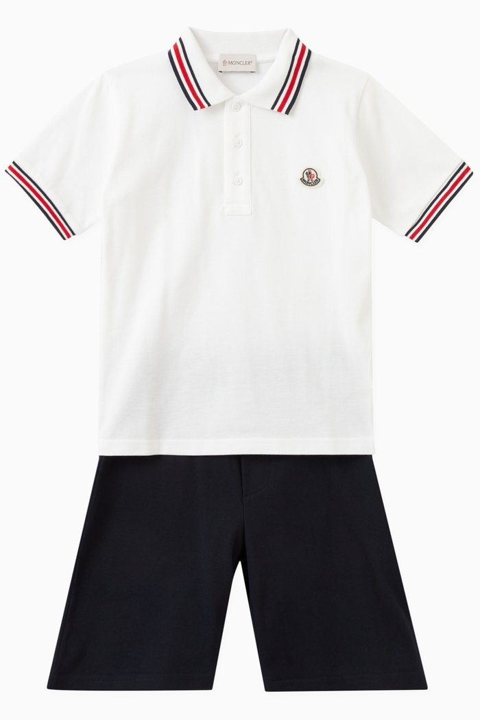 

Striped T-shirt and Shorts Set in Cotton, White