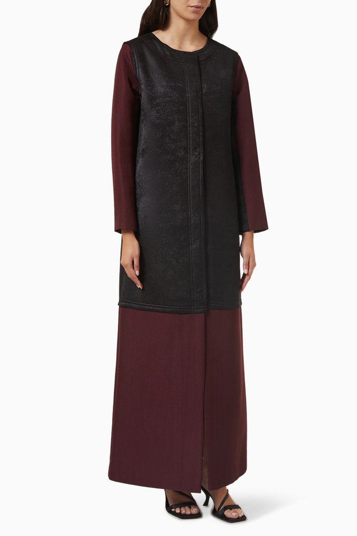

Winter Colour-block Abaya in Scuba, Multicolour