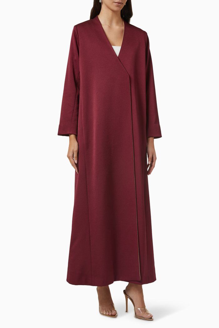 

Contrast Piping Abaya, Multicolour