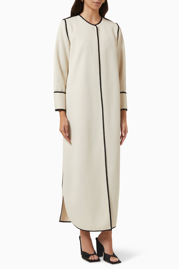 

Hexagon-textured Abaya, Neutral